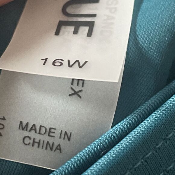 Yonique Tankini Swimsuit Blouson Top Modest Loose Fit Swimwear Teal - 16 W NWT - Picture 9 of 9